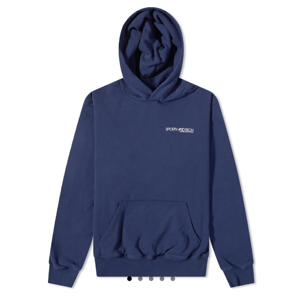 Sporty & Rich Navy Logo Hoodie Size L